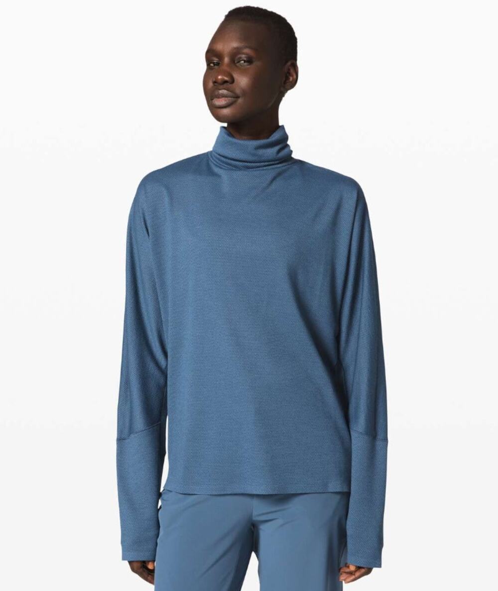 Lululemon Moraine Turtleneck Oil Slick Blue Long Sleeve Athleisure Shirt Large